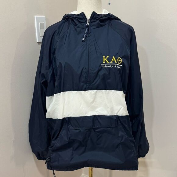 Navy windbreaker rain jacket University of Tampa‎ Kappa Alpha Theta size small - Picture 1 of 7